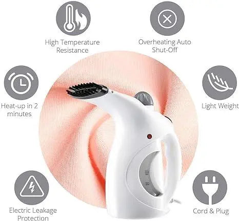 Fast Heat-up Portable Handheld Garment/Facial Vapor Steamer Iron Brush for Home and Travel Handy (Multicolour) nysm88-hb