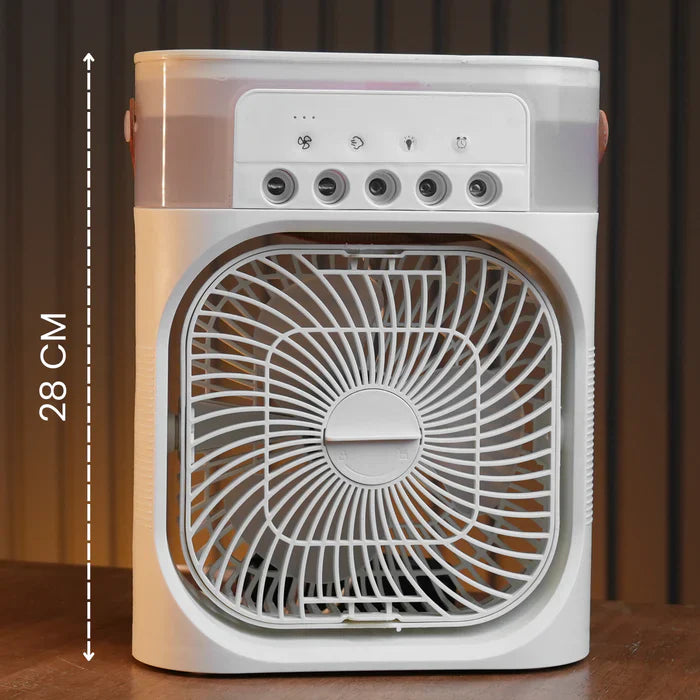 Portable Mini Air Cooler with Mist Spray – Personal USB Cooling Fan