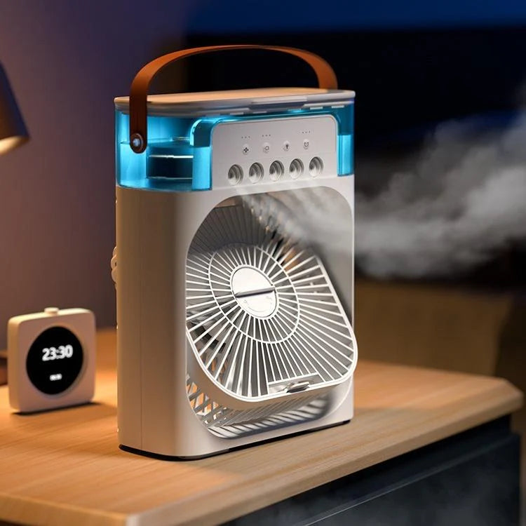 Portable Mini Air Cooler with Mist Spray – Personal USB Cooling Fan