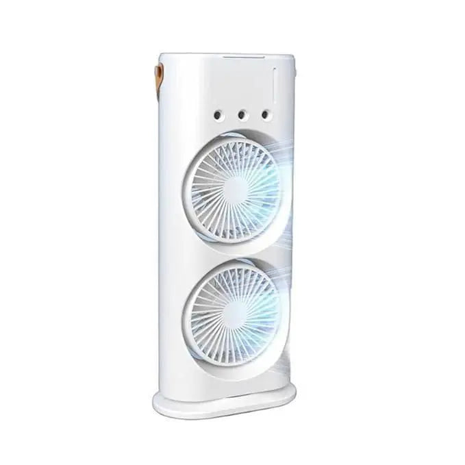 Double Ended Spray Fan – Portable Mini Air Cooler with Mist Spray & USB Rechargeable Cooling Fan