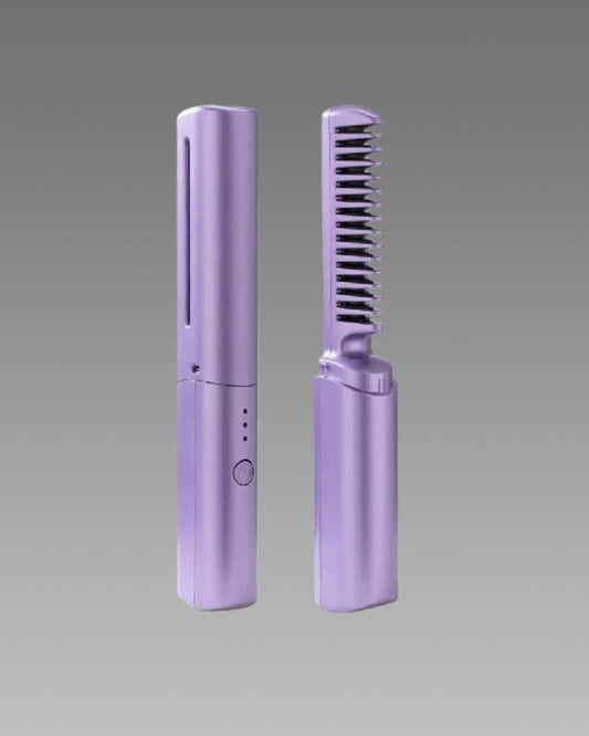 Portable Mini Hair Straightener Cordless Rechargeable Hot Comb