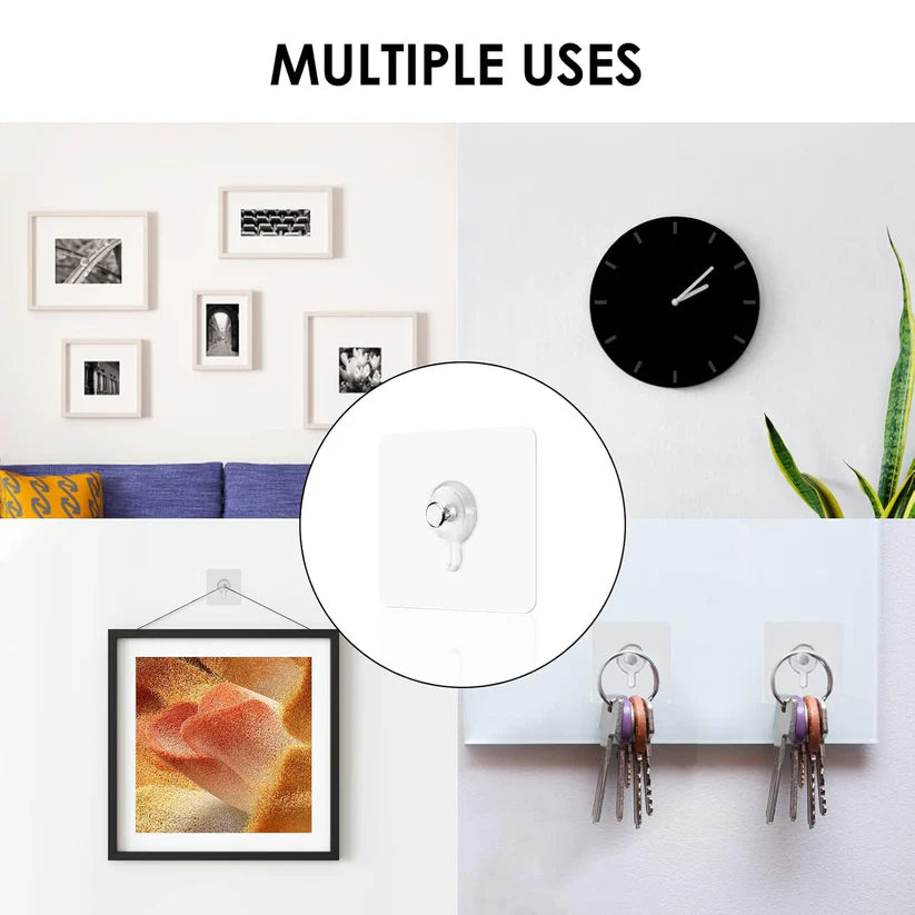 Multipurpose Adhesive Damage-Free Photo Frame Wall Hooks Pack of 10 pcs