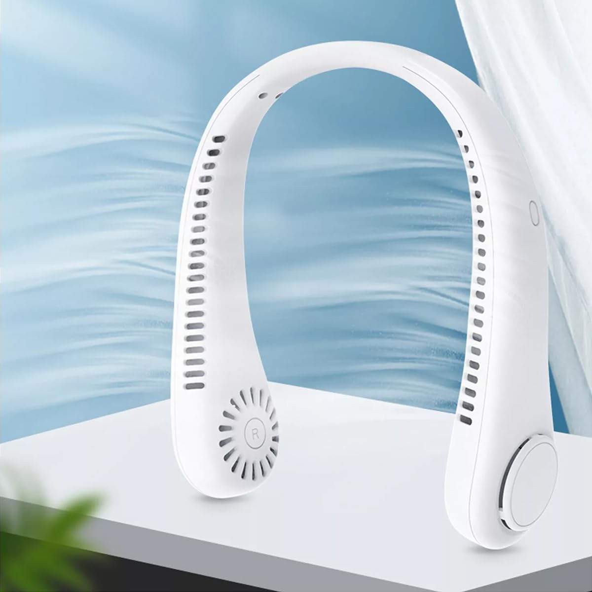 Portable Bladeless Hanging Rechargeable Neck Fan – Hands-Free USB Cooling Mini Fan for Travel, Office & Outdoor