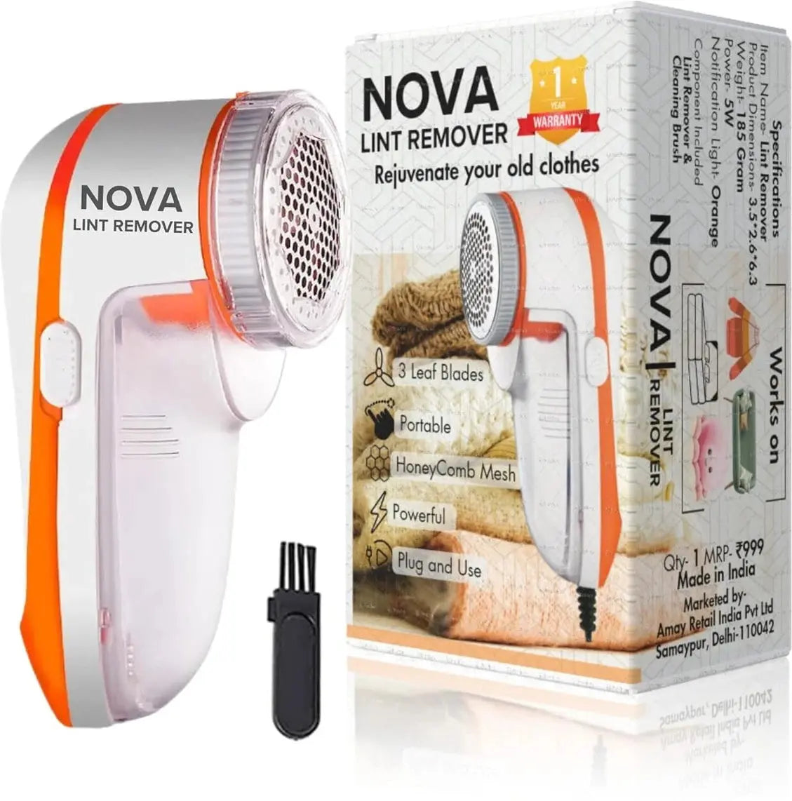 Nova Fabric Care Lint Remover – Battery Operated nysm88-hb