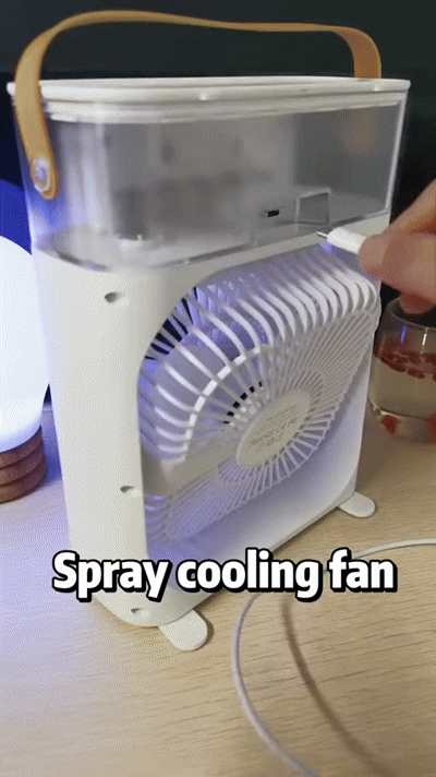 Portable Mini Air Cooler with Mist Spray – Personal USB Cooling Fan