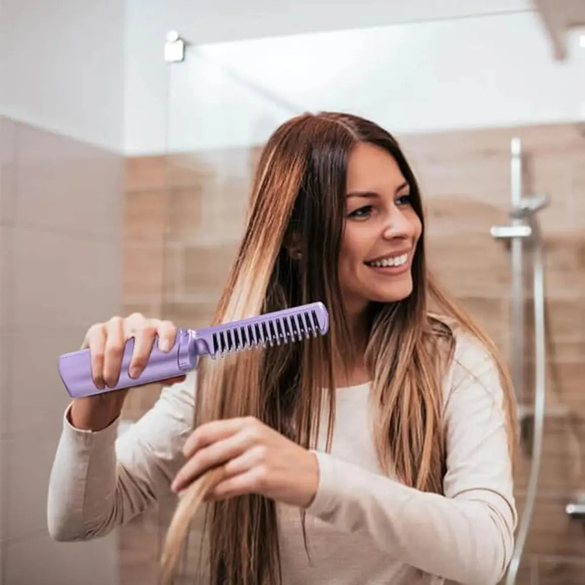 Portable Mini Hair Straightener Cordless Rechargeable Hot Comb nysm88-hb