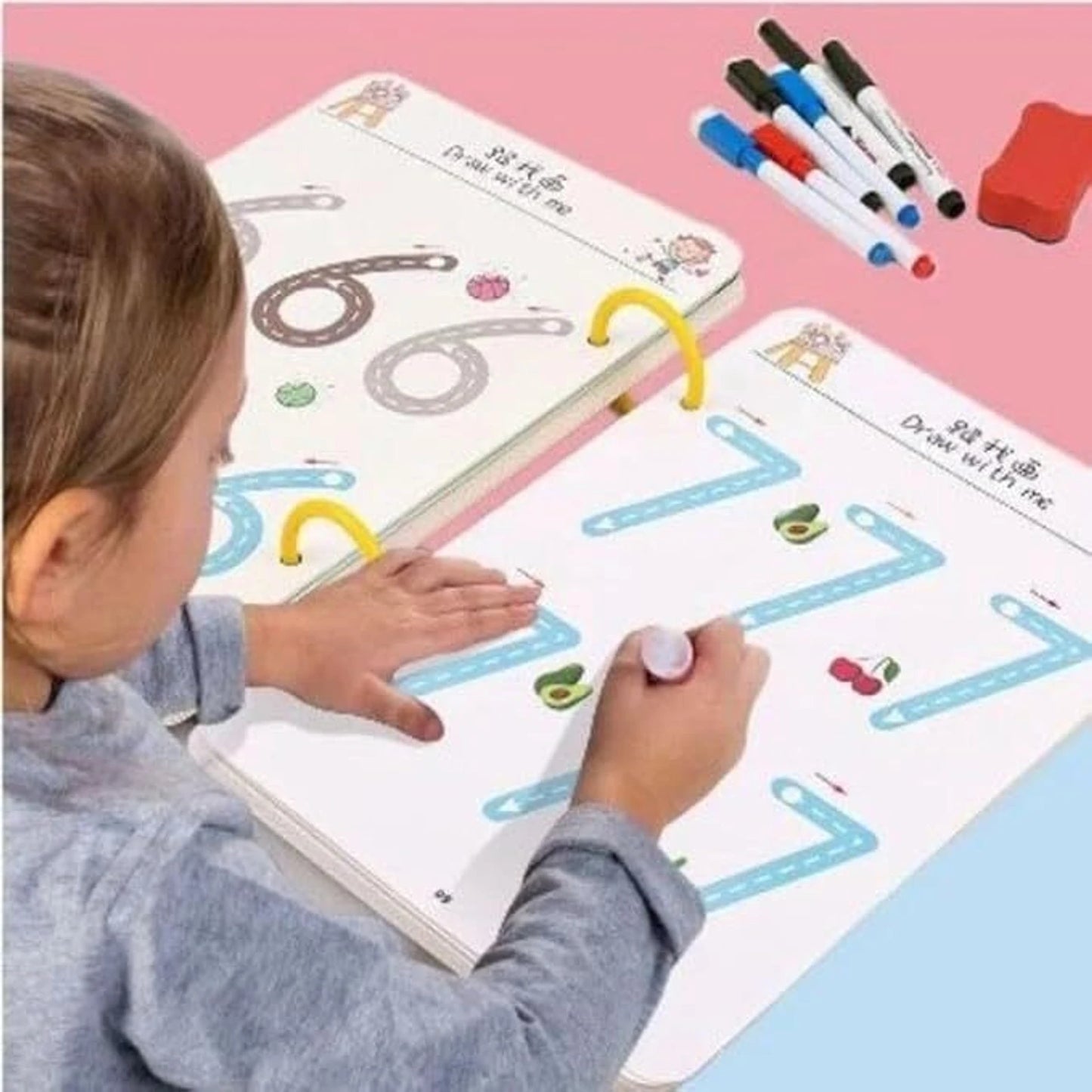 Hand Writing Pen Control Training Book For Learning To Write The Alphabets & Numbers For Kids