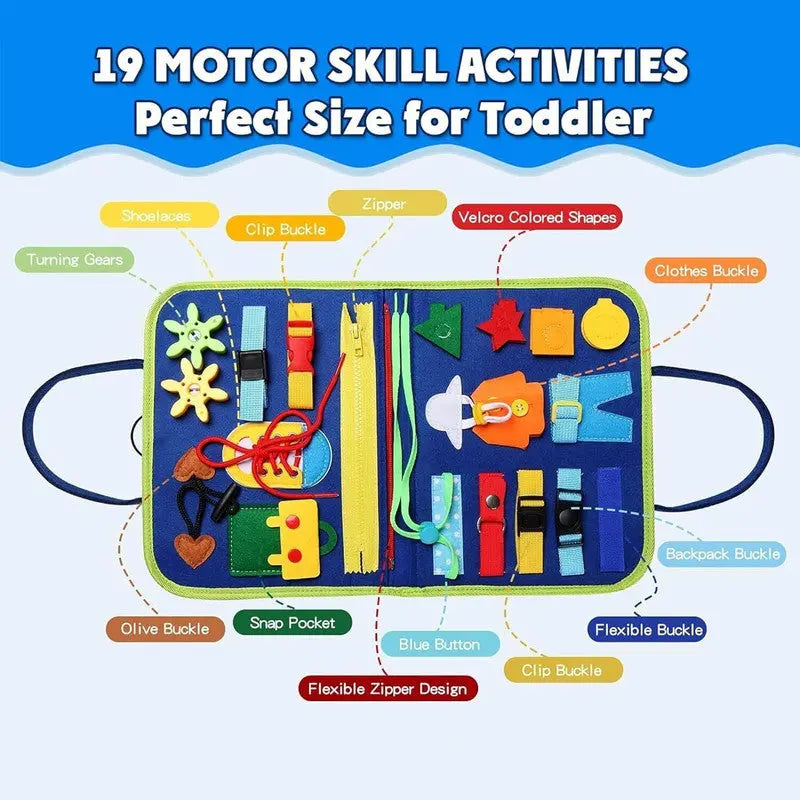 Wembley Busy Board Activity Binder Interactive Sensory Educational Toy for Kids (Dino) (Multicolor) Grab It Go